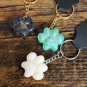 Paw Print Keychain Resin Handmade